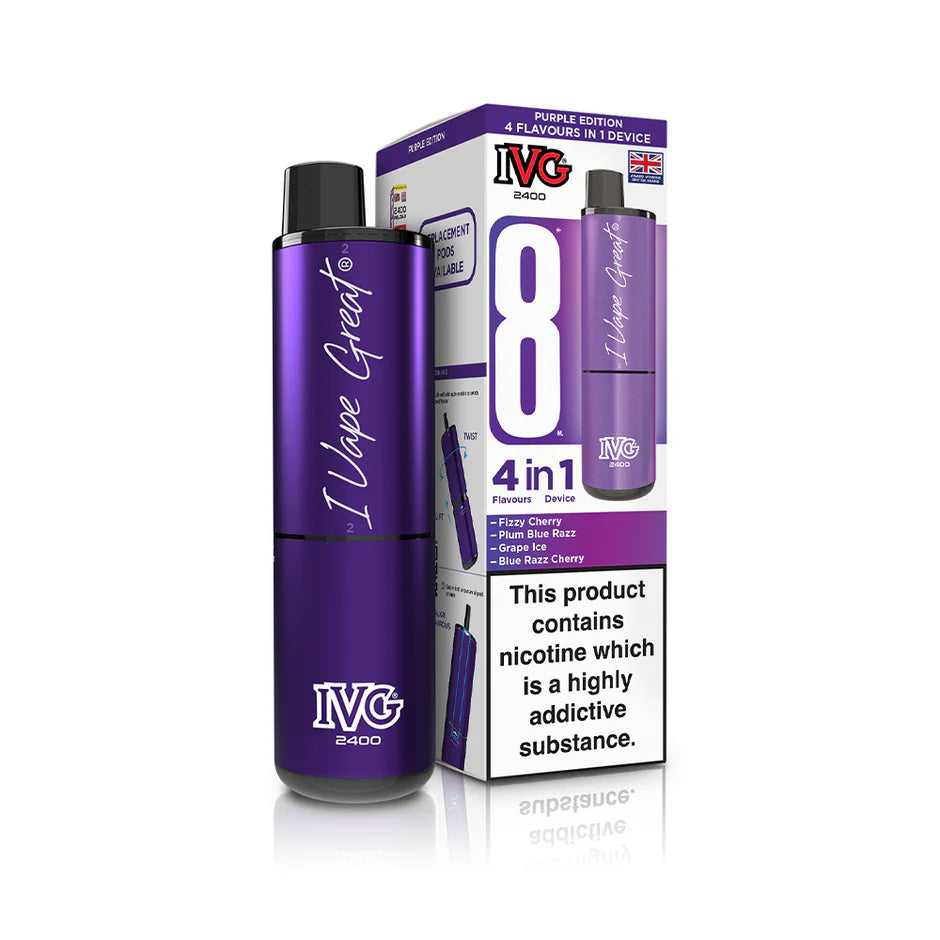 IVG 2400 Puffs Rechargeable Pod Vape Kit | Only £8.99 | Any 3 for £24