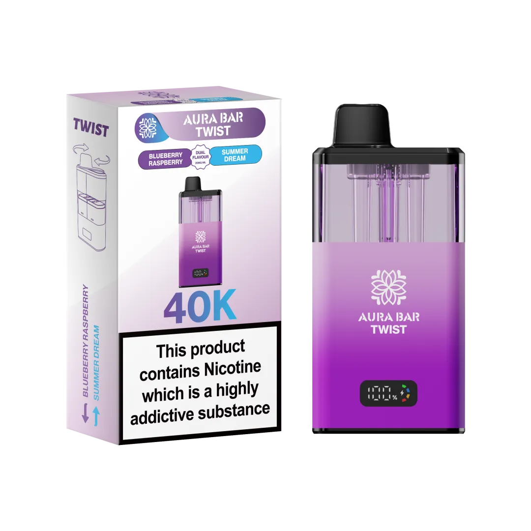 Aura Bar Twist 40K Puffs Prefilled Pod Kit | Only £10.99 | Any 3 for £30