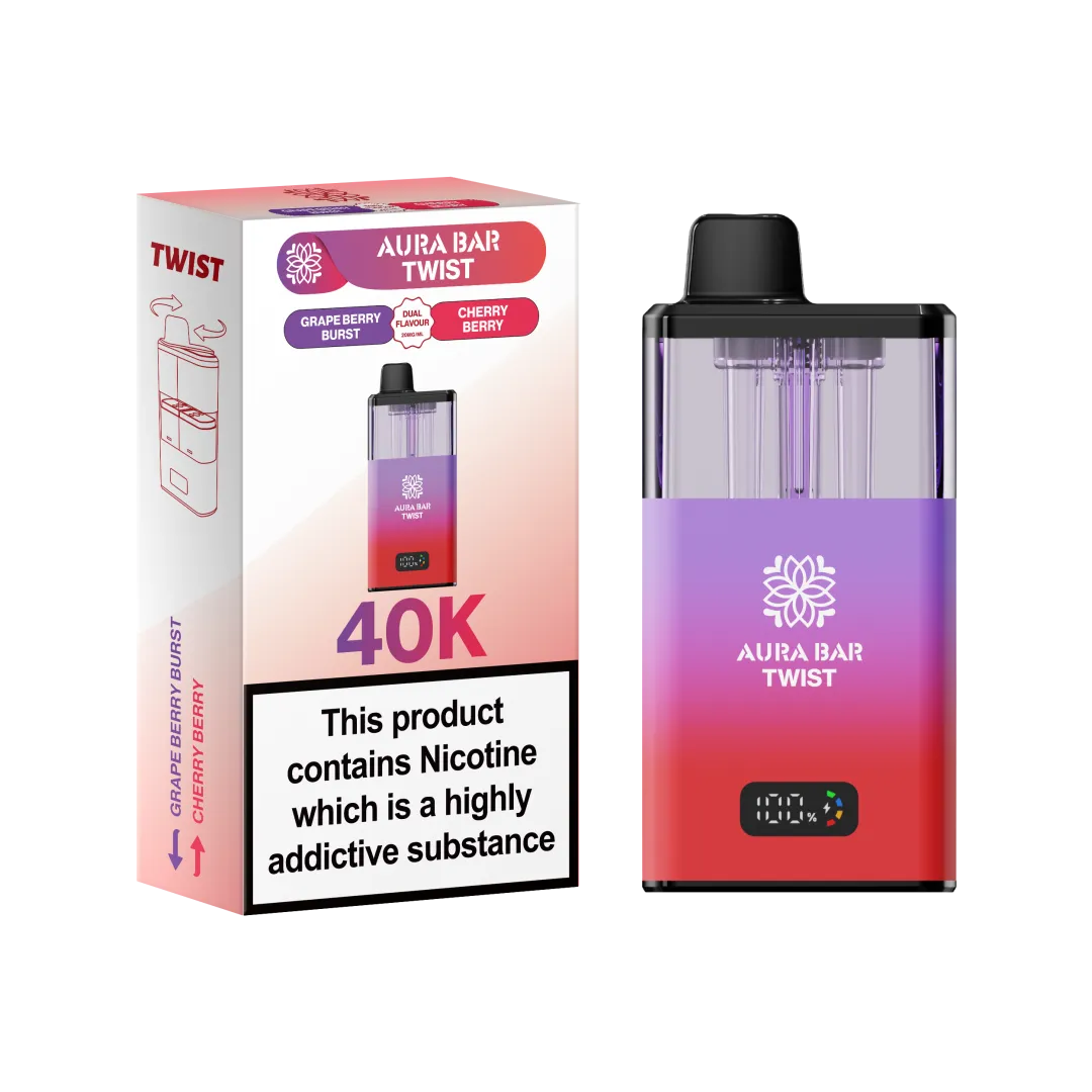 Aura Bar Twist 40K Puffs Prefilled Pod Kit | Only £10.99 | Any 3 for £30