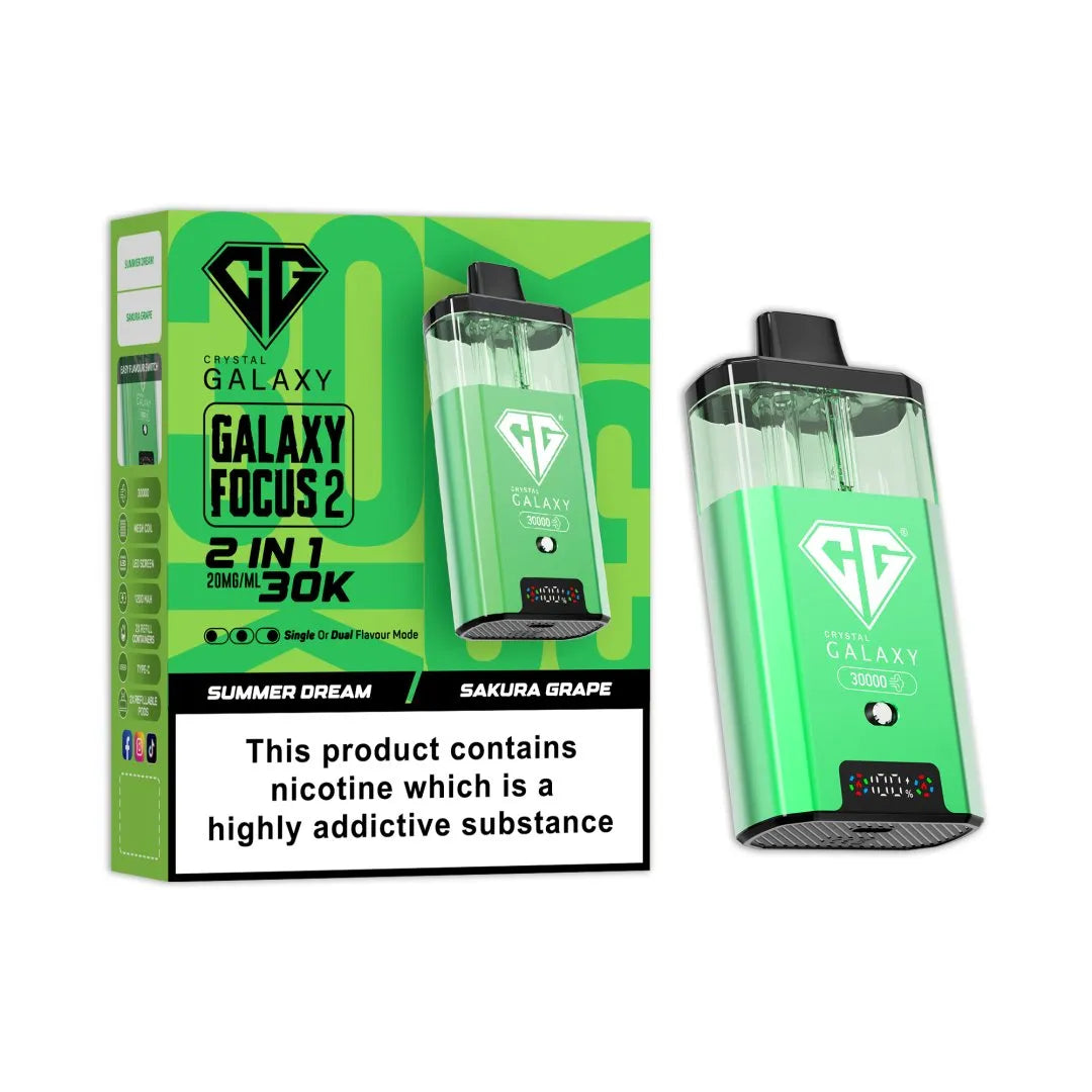 Crystal Galaxy Focus 2 30K Puffs Prefilled Pod Kit | Only £11.99 | Any 3 for £34